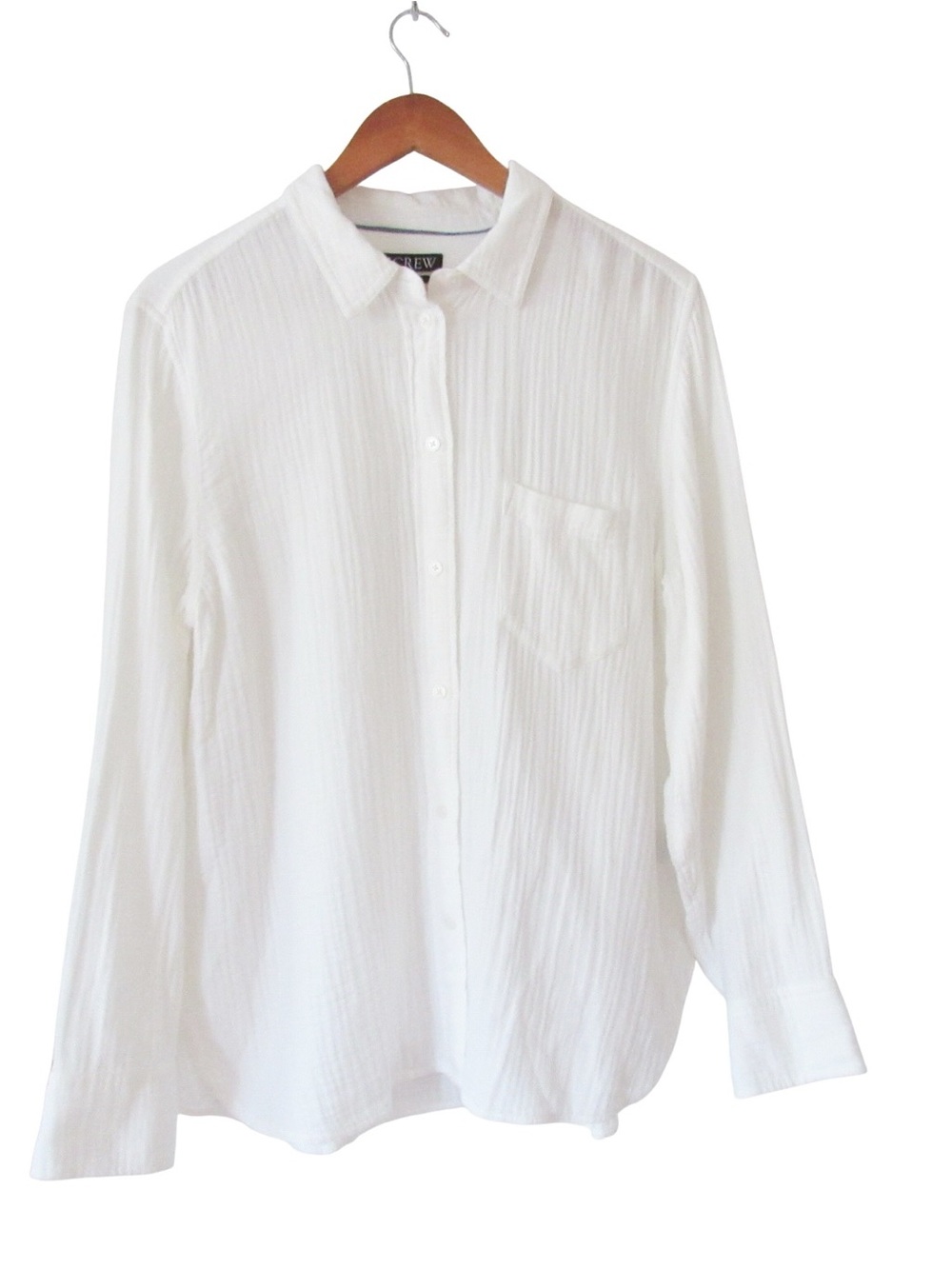 J Crew Garcon Classic Double Gauze Shirt 14 White Long Sleeves Button Up Cotton - Picture 1 of 9